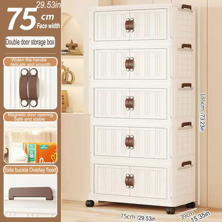Eco-Friendly Large Capacity Folding Storage Cabinet - Space Saver