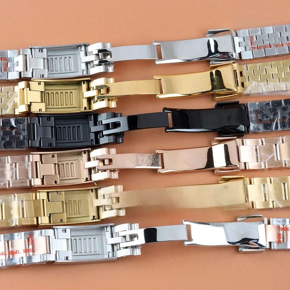 Stylish 20mm Stainless Steel Watchband - Rose Gold/Black/Gold