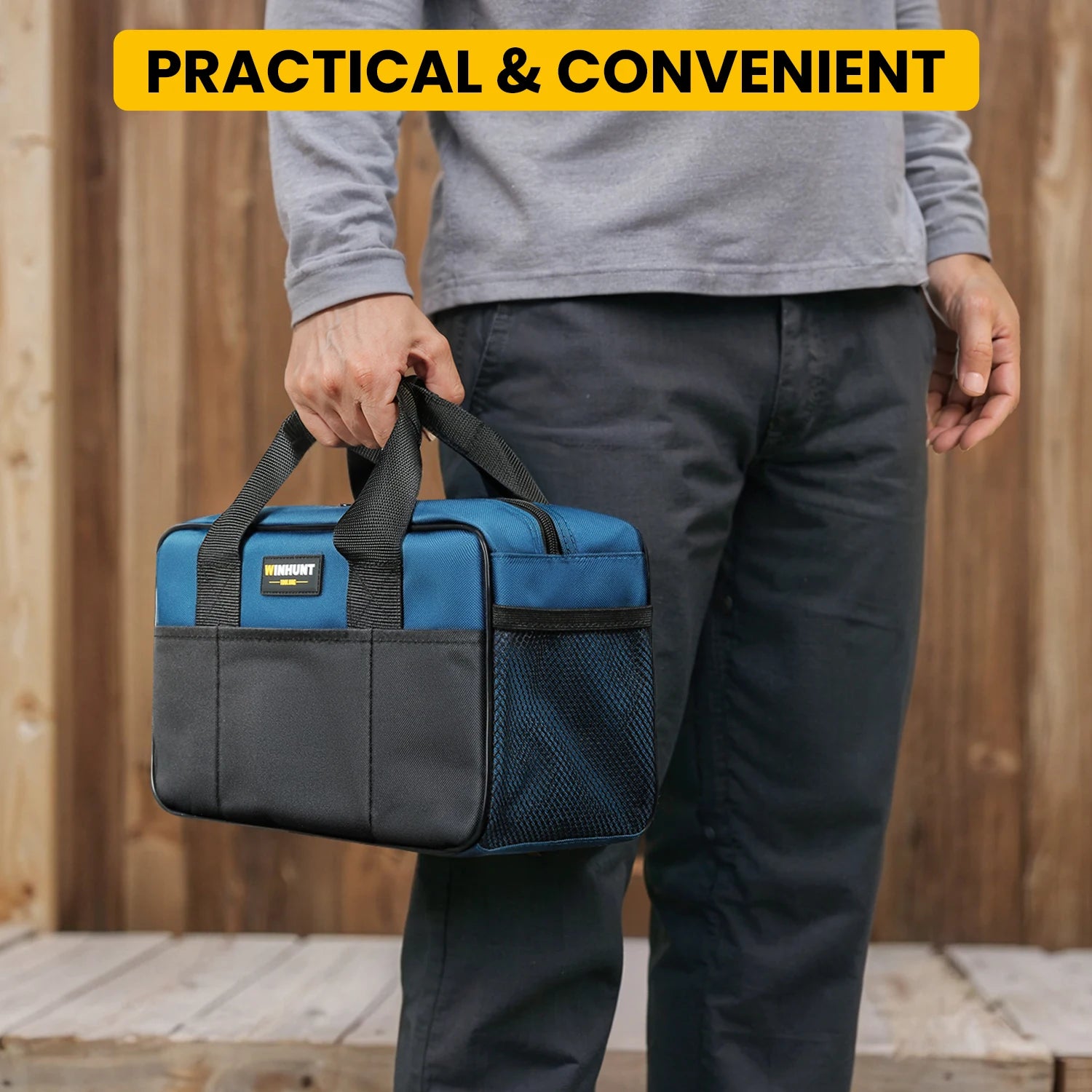 WINHUNT Heavy Duty Tool Bag Organizer - 14" Wide Mouth Tote