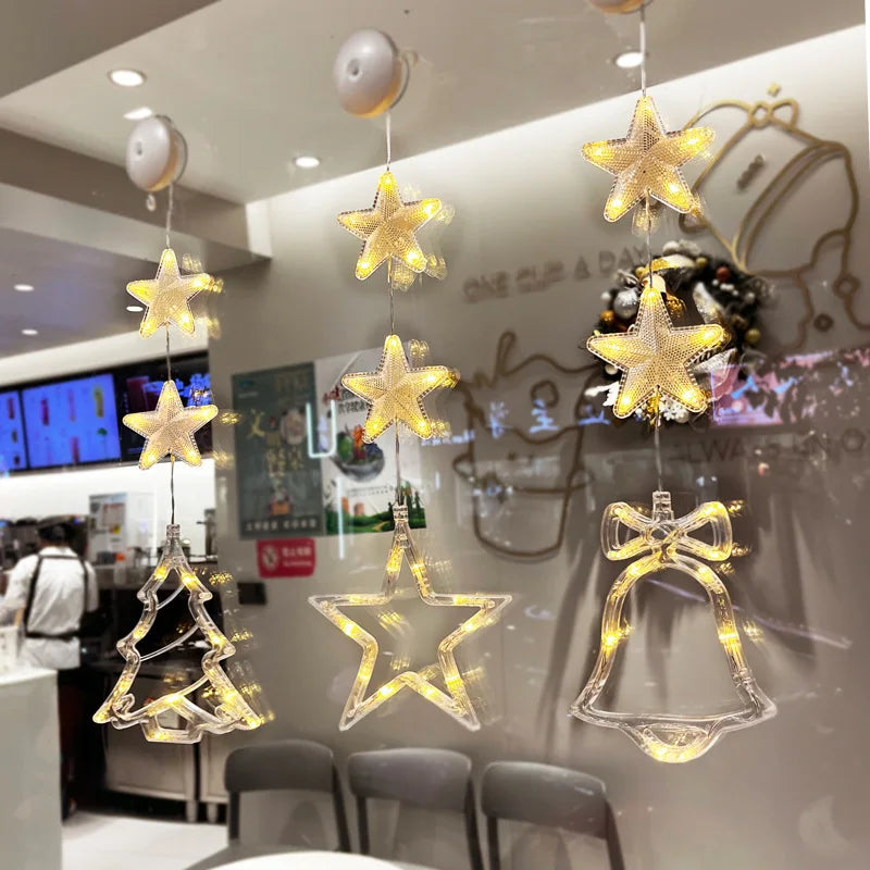 Festive Suction Cup Christmas Lights - Perfect Holiday Window Decor