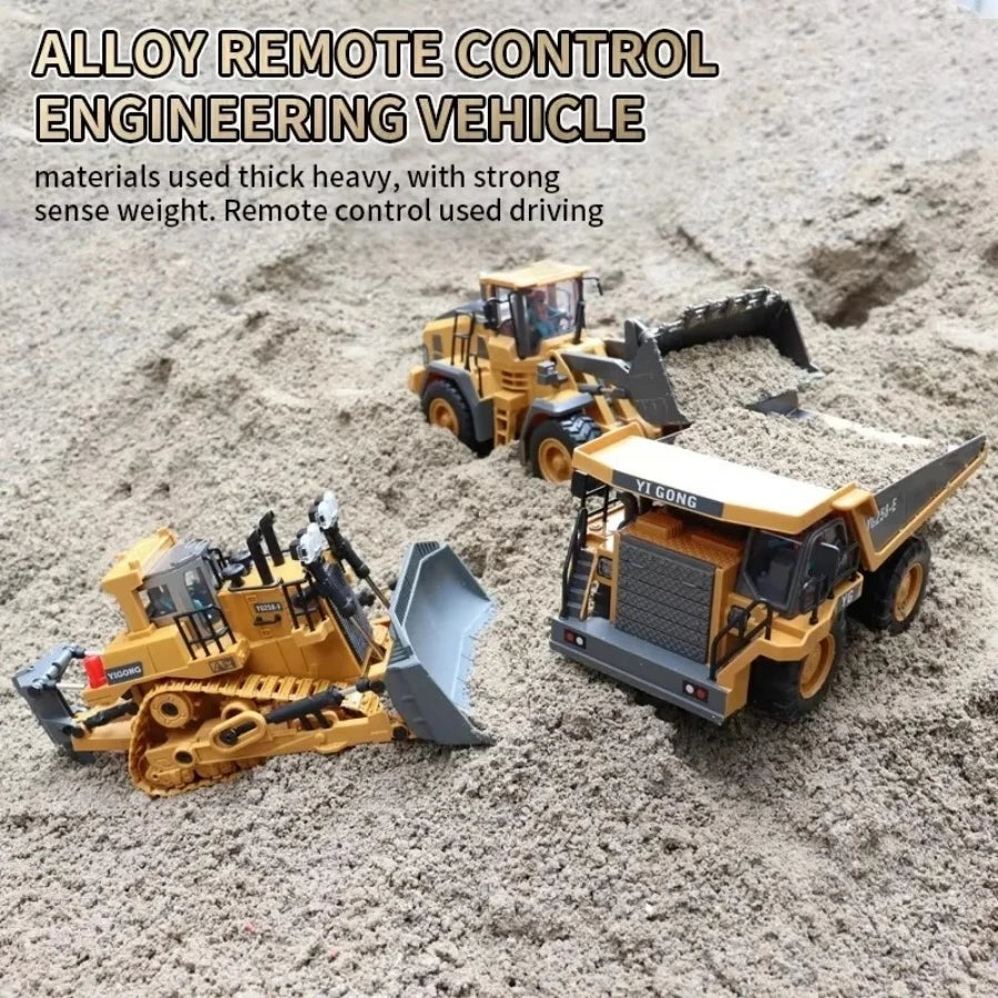 2.4GHz RC Excavator Toy Truck for Kids | Alloy, Lights & Sounds