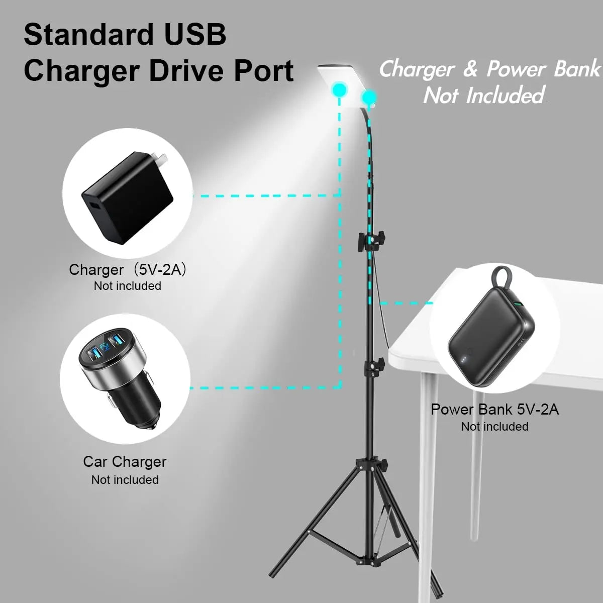 HENGYU 1680 Lumen LED Work Light with Adjustable Tripod