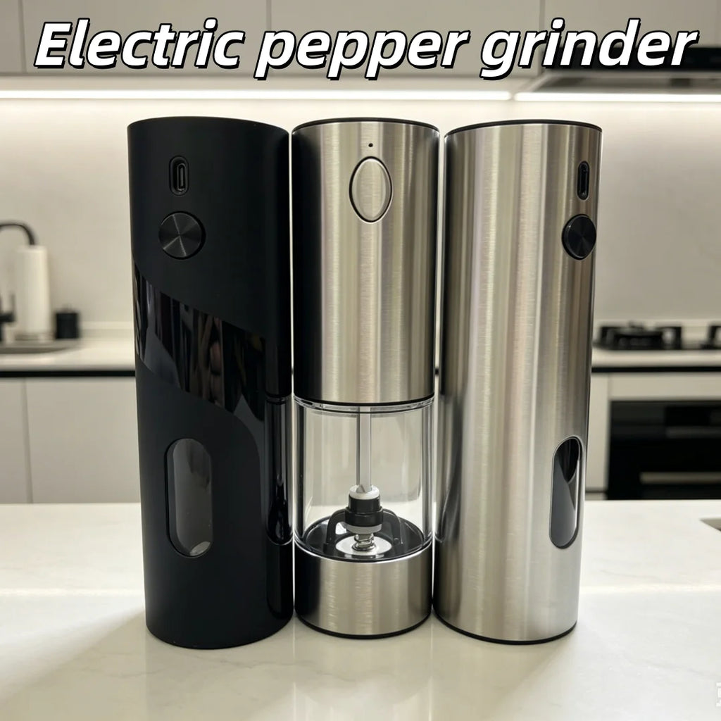Rechargeable Electric Salt & Pepper Grinder Set - USB Charging, Adjustable Coarseness