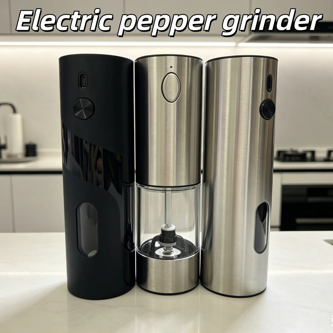 Rechargeable Electric Salt & Pepper Grinder Set - USB Charging, Adjustable Coarseness
