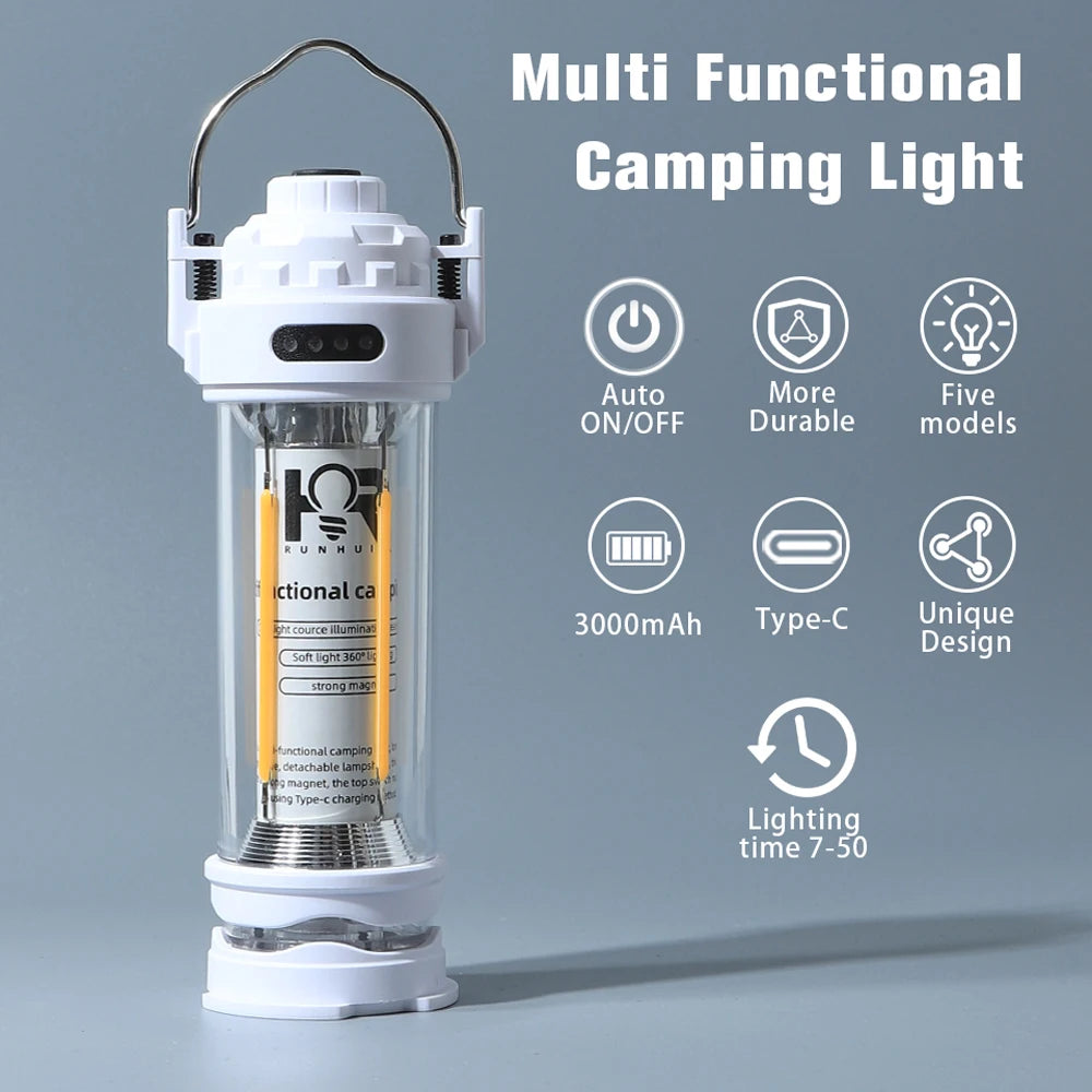 DOTWISE 3000mAh Portable Retro Camping Lantern - Waterproof & Dimmable