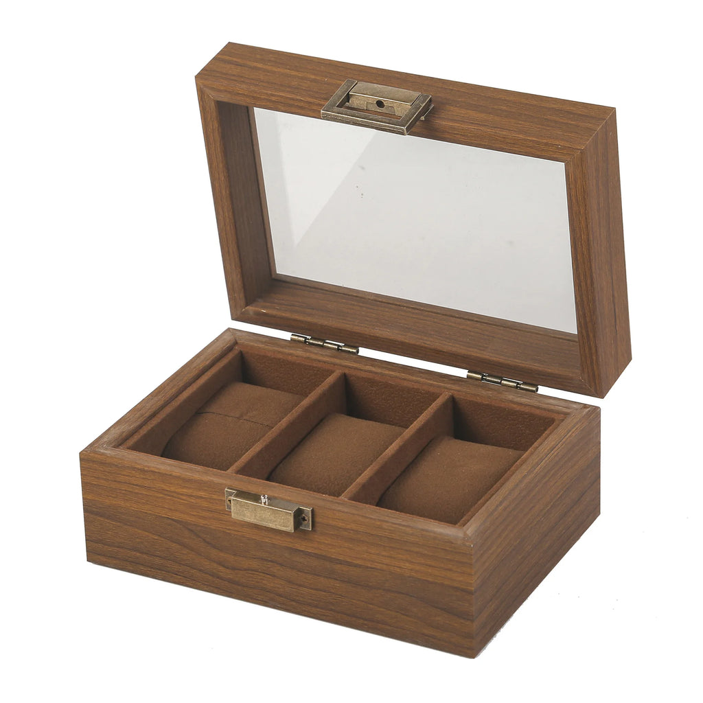 Elegant Wooden Jewelry & Watch Storage Box for Couples