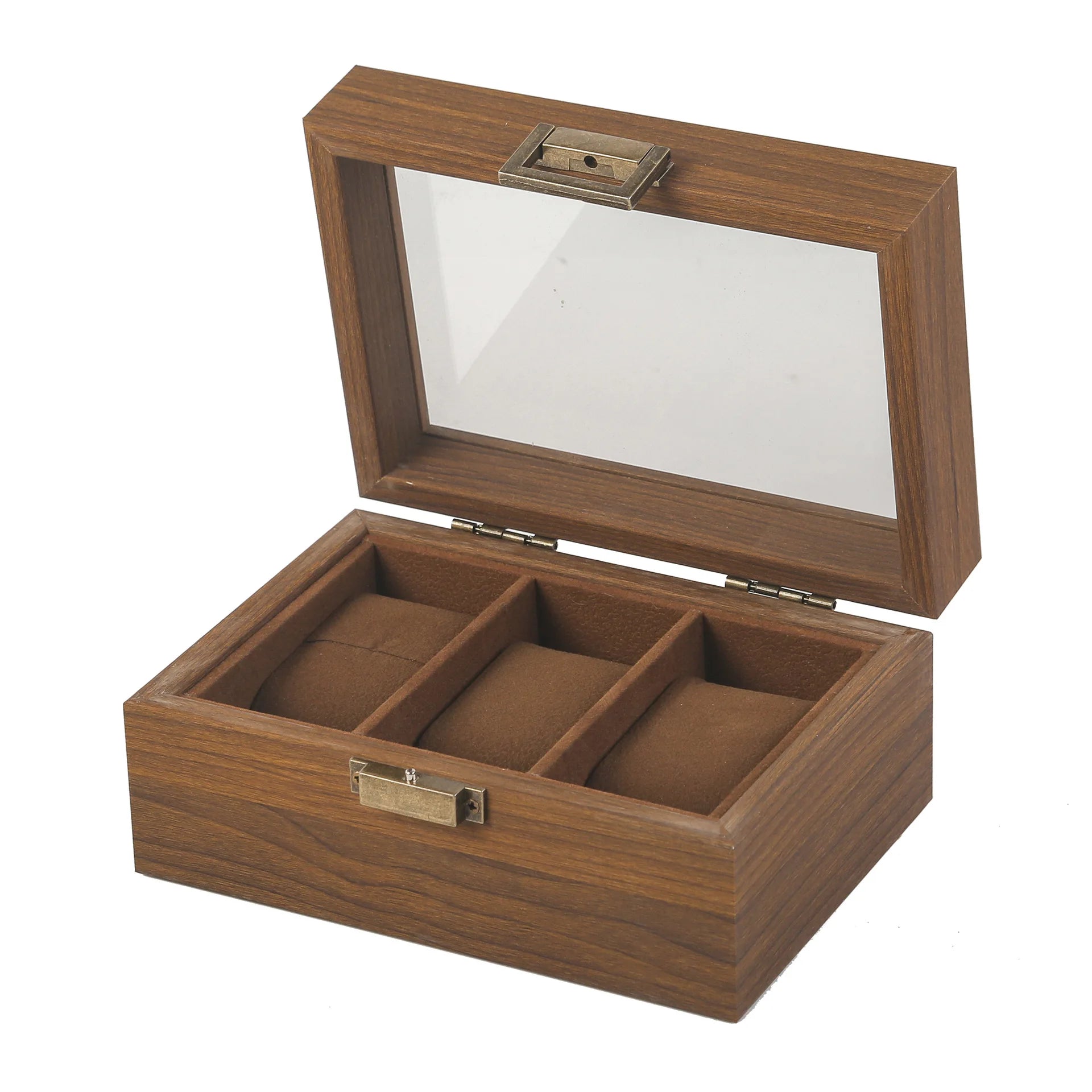 Elegant Wooden Jewelry & Watch Storage Box for Couples