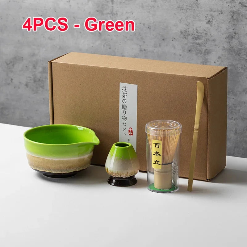 Authentic 4/5/6PCS Matcha Bamboo Whisk & Bowl Set - Perfect Tea Making Tools