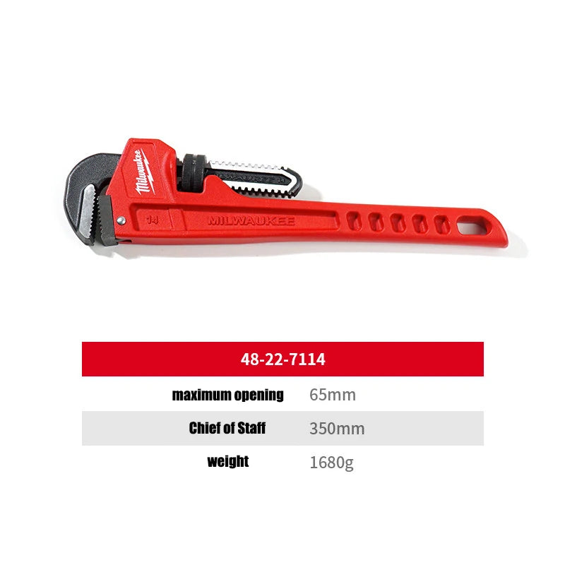 Milwaukee 6" Steel Pipe Wrench - Overbite Jaw for Pro Grip