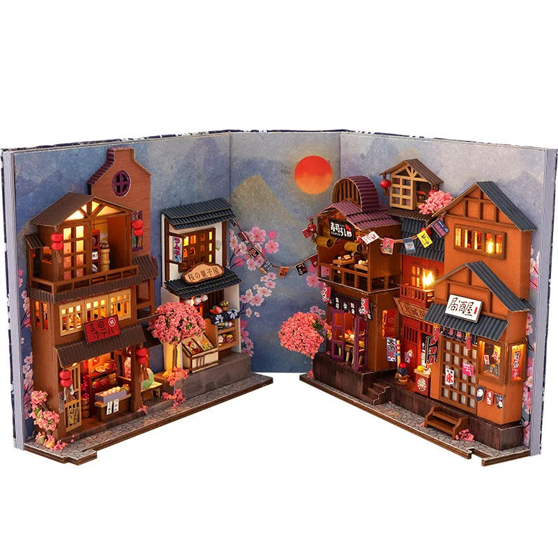 Charming DIY Miniature Wooden Book Nook Model Kit for Creativity