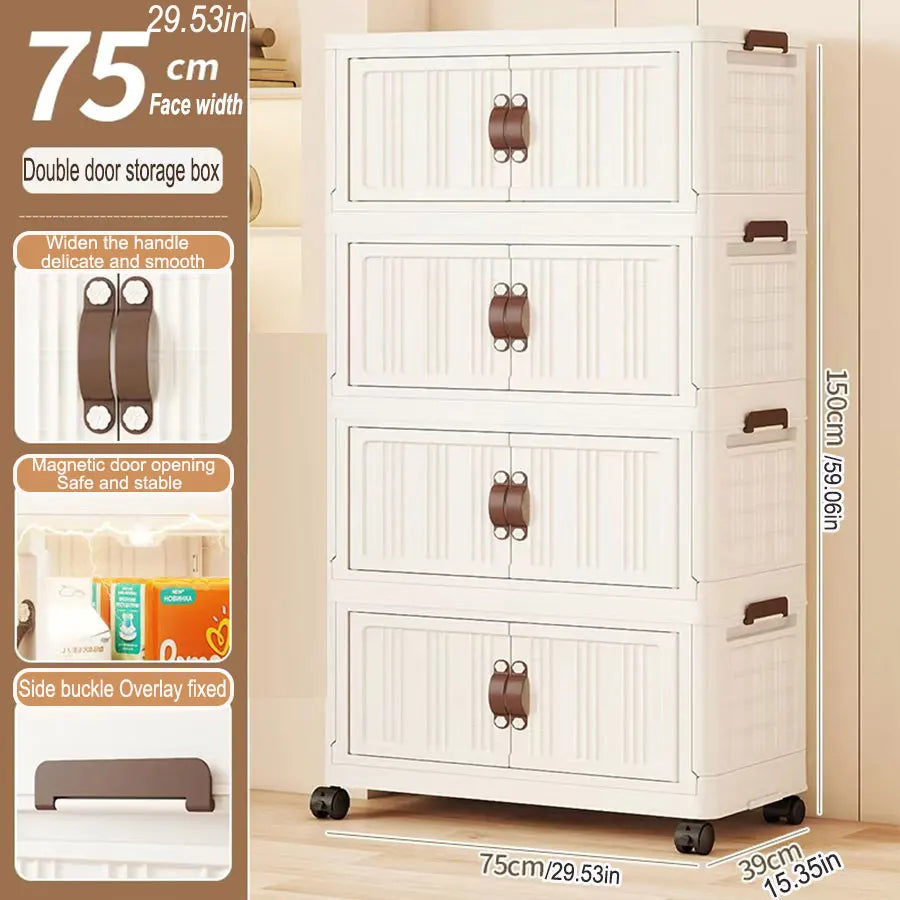 Eco-Friendly Large Capacity Folding Storage Cabinet - Space Saver