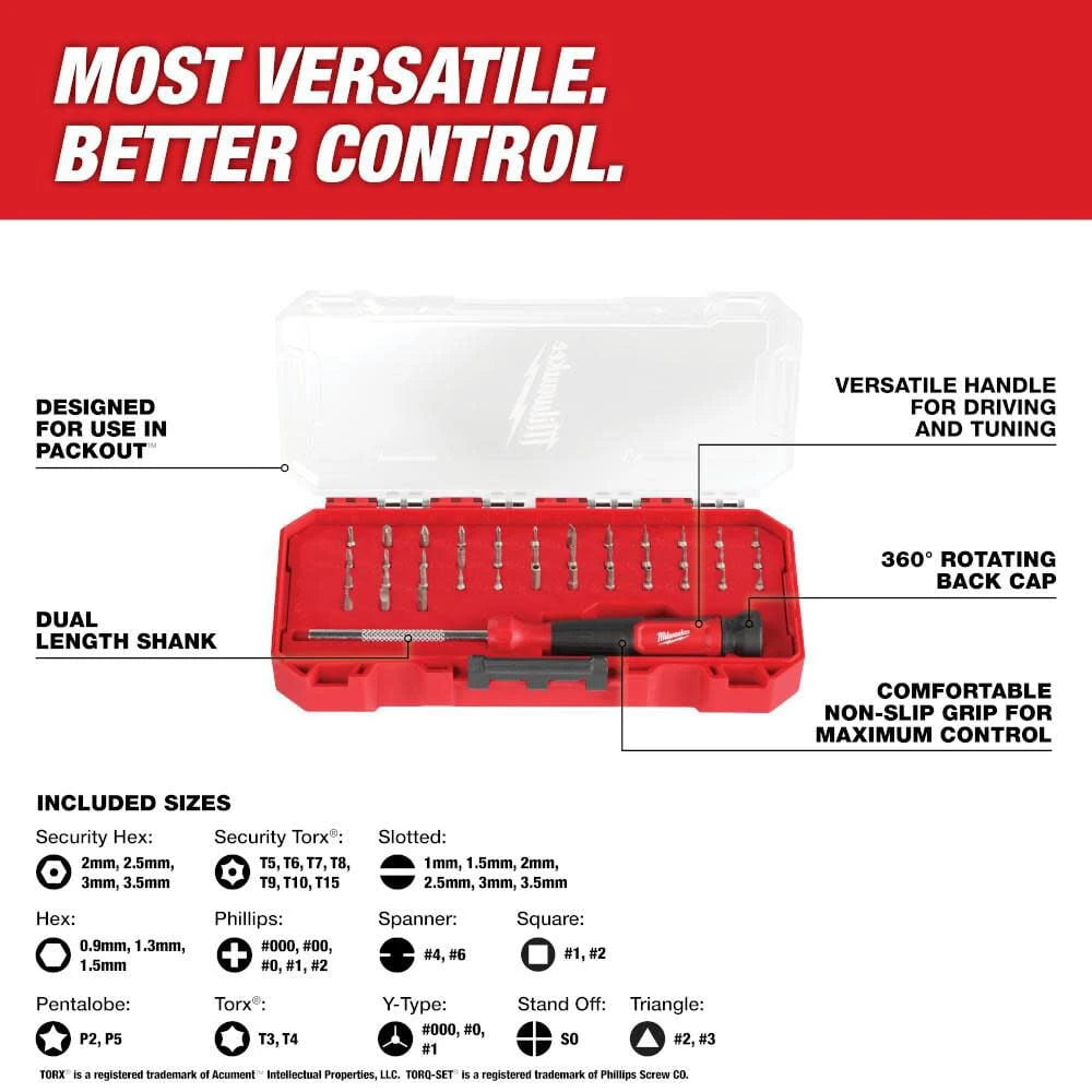 Milwaukee 39-in-1 Multi-Bit Precision Screwdriver Set