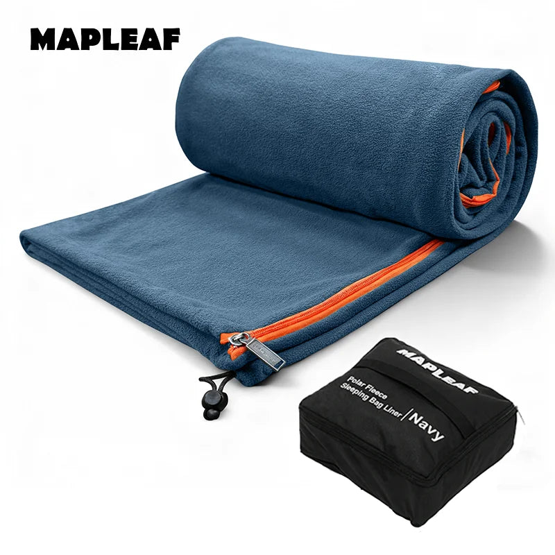 MAPLEAF Ultralight Fleece Sleeping Bag Liner for Cold Weather Camping