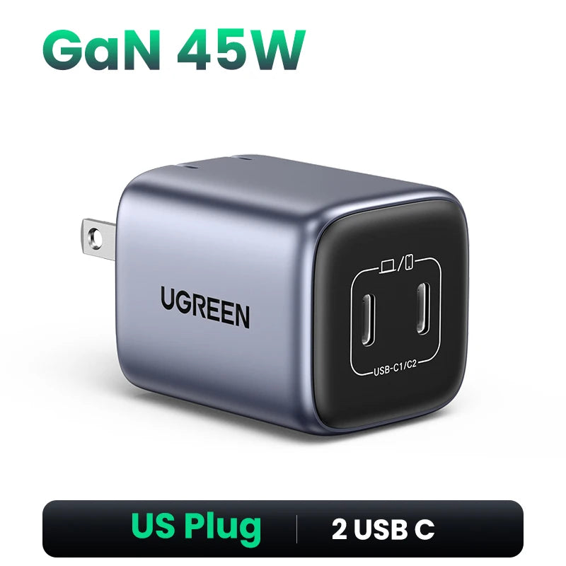 UGREEN 45W GaN USB-C Fast Charger - Power Up Your Devices Quickly!