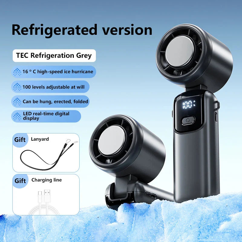 Compact Portable Cooling Handheld Fan - Turbo Neck Fan with USB