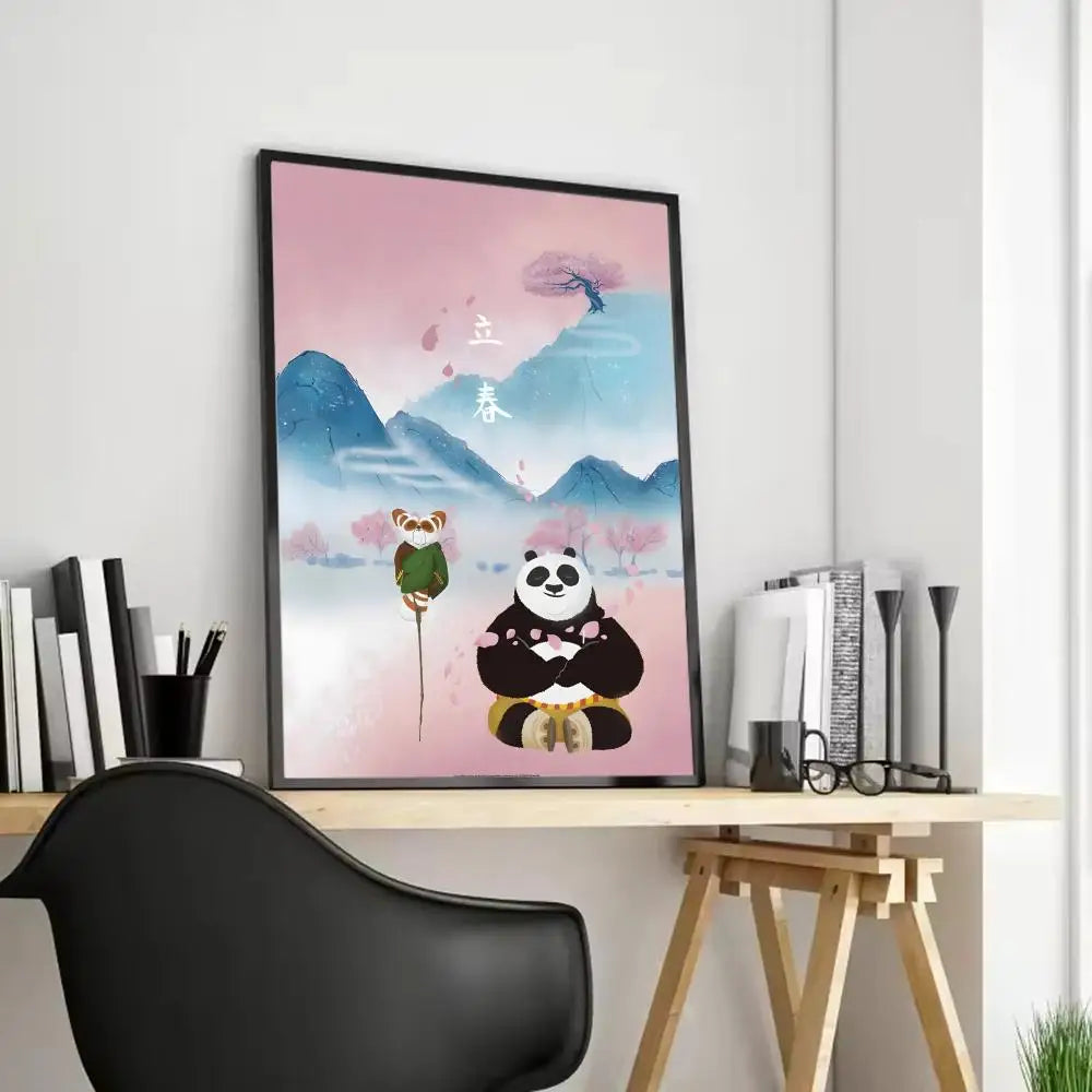 Kung Fu Panda Anime Poster - Waterproof Art for Home & Bar Decor