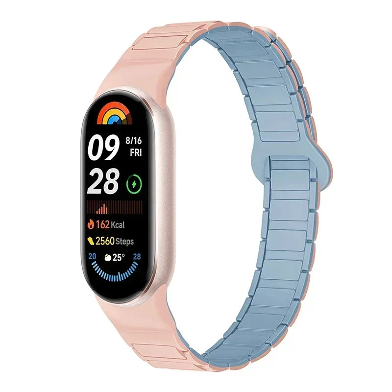 Premium Two-Tone Silicone Sports Watchband for Xiaomi Mi Band 8/9/10
