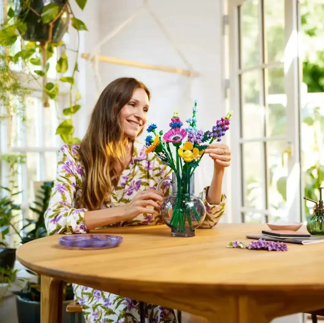 Eternal Flowers Bouquet Building Block Set - Creative Plant Decor