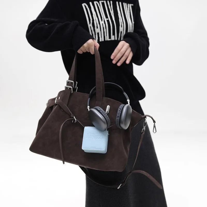 Chic Y2K Faux Suede Tote Bag – Versatile & Spacious for Women