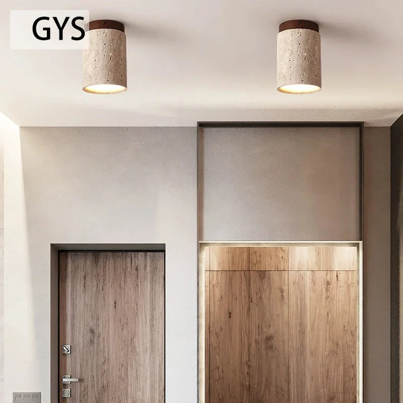 Japanese Style LED Ceiling Lamp - Modern Round Surface Mount Light
