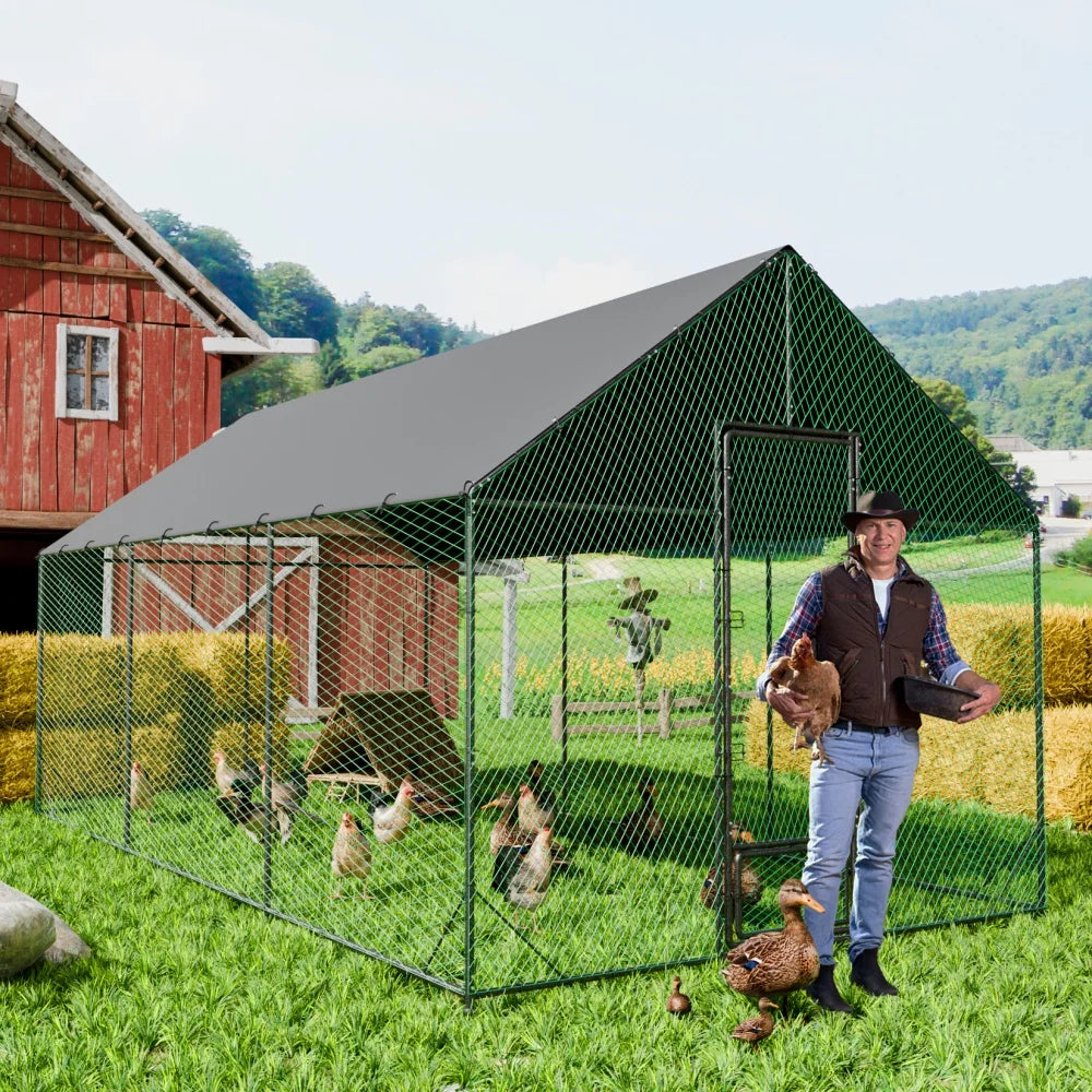 Heavy Duty XXL Chicken Coop with Waterproof Cover & Walk-In Design