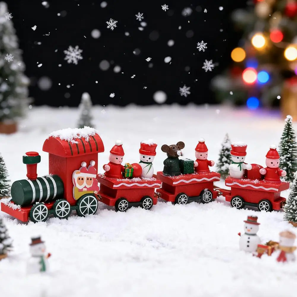 Wooden Christmas Train Decoration - Festive Home Ornament