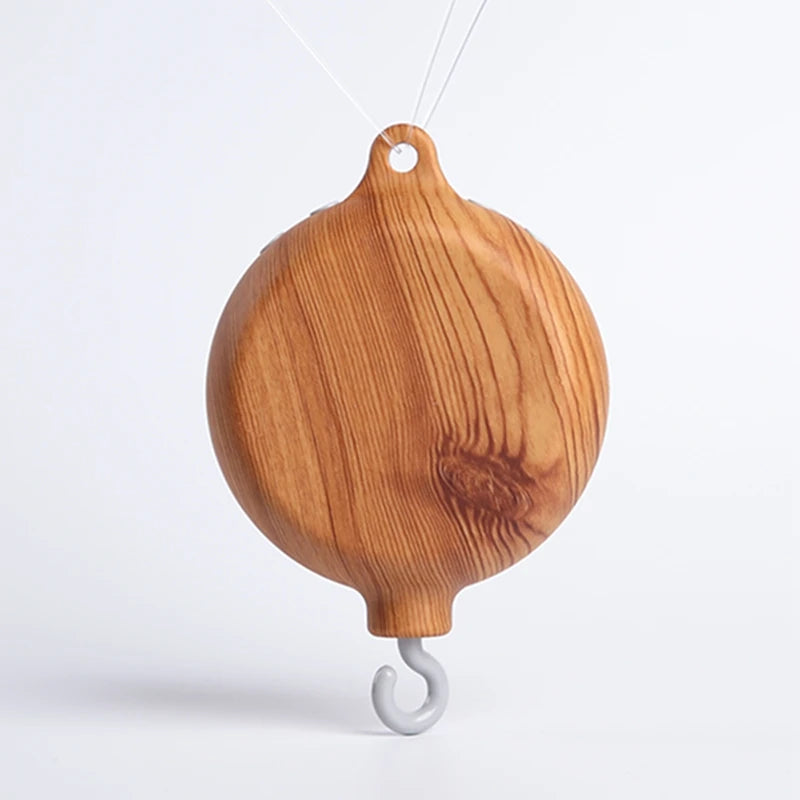 Wooden Crib Bell Music Box - Soothing Mobile Toy for Babies