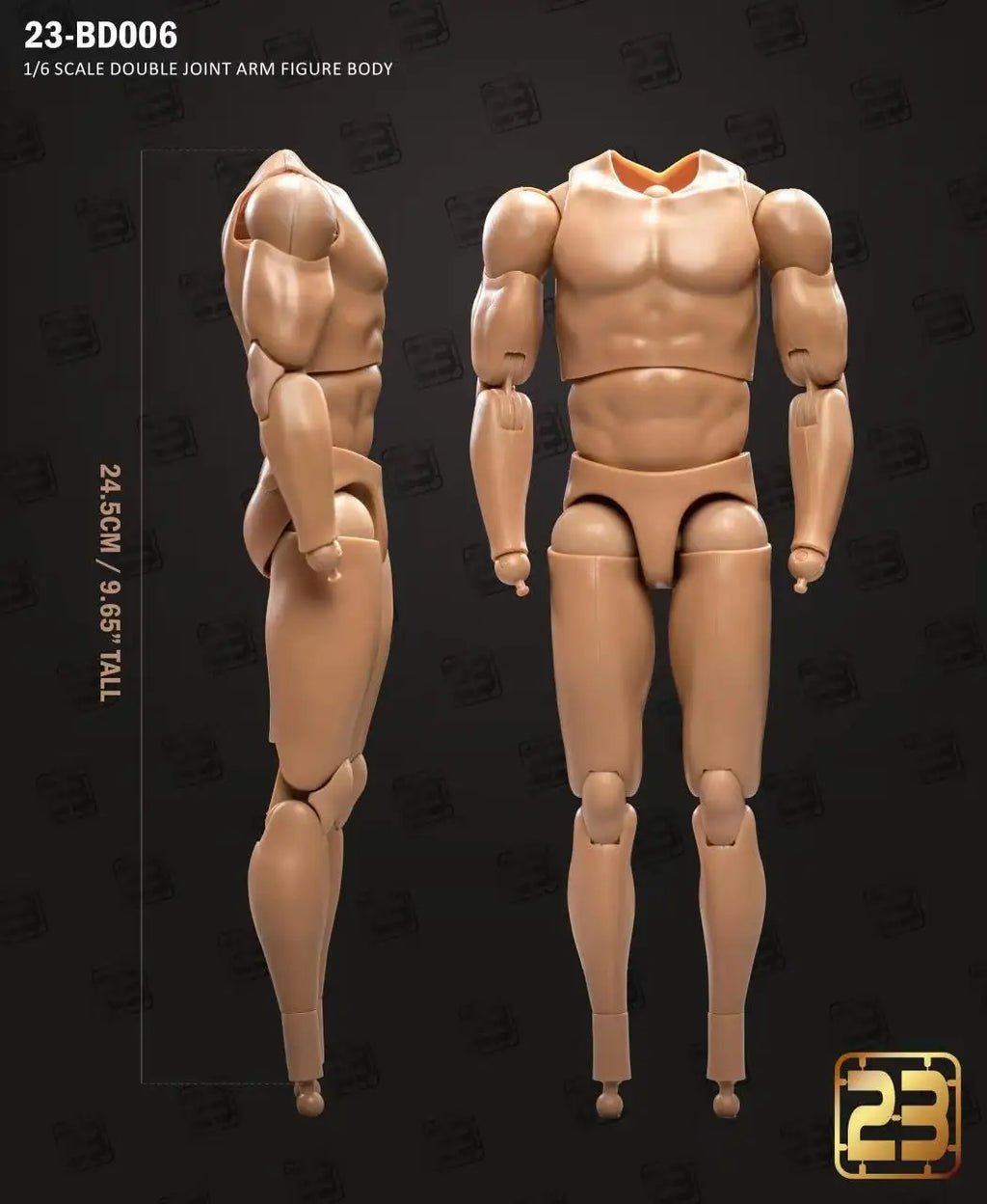 23TOYS 1/6 Muscle Joint Body Action Figure - Strong Soldier Toy