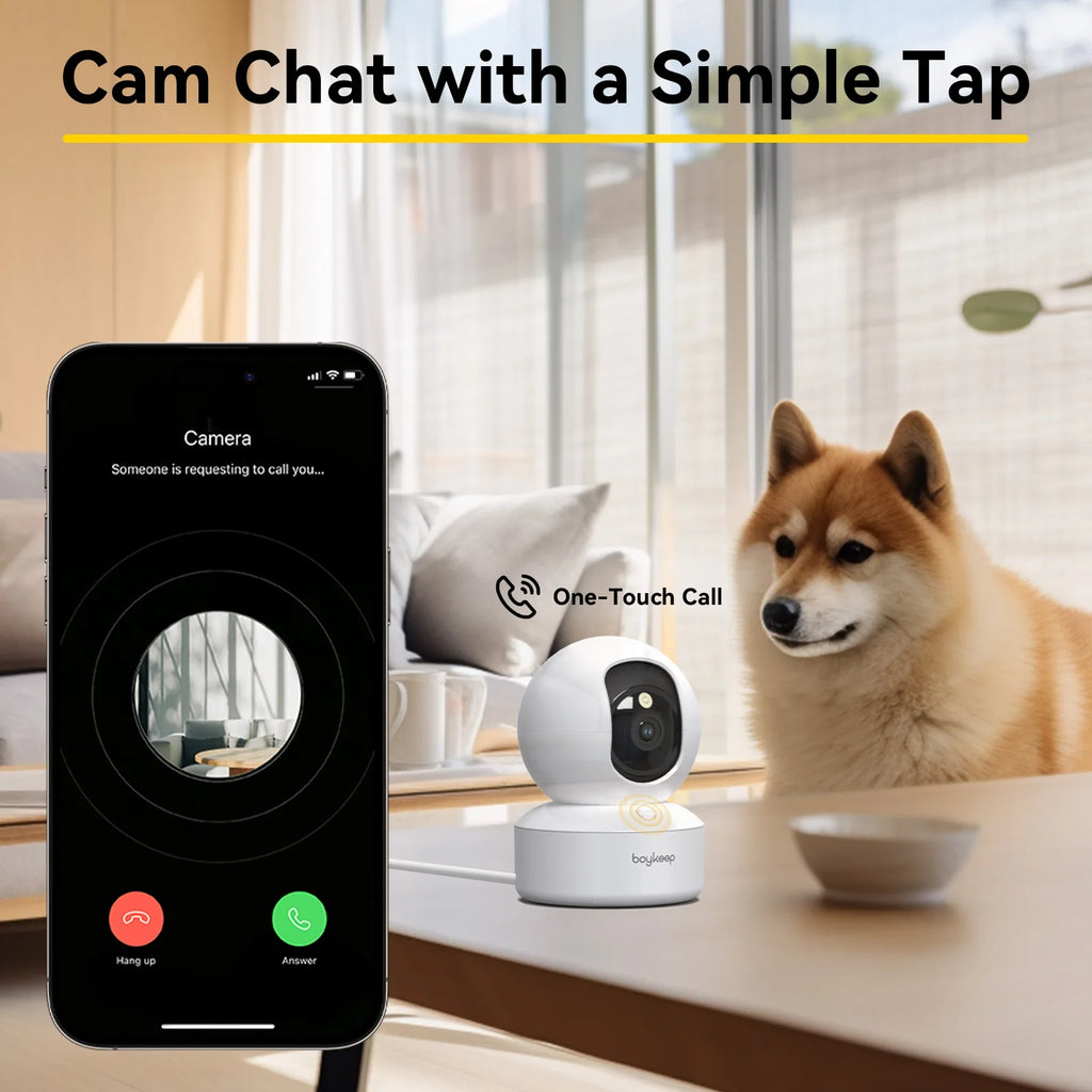 BoyKeep 2K Smart WiFi Security Camera with 360° PTZ & Night Vision