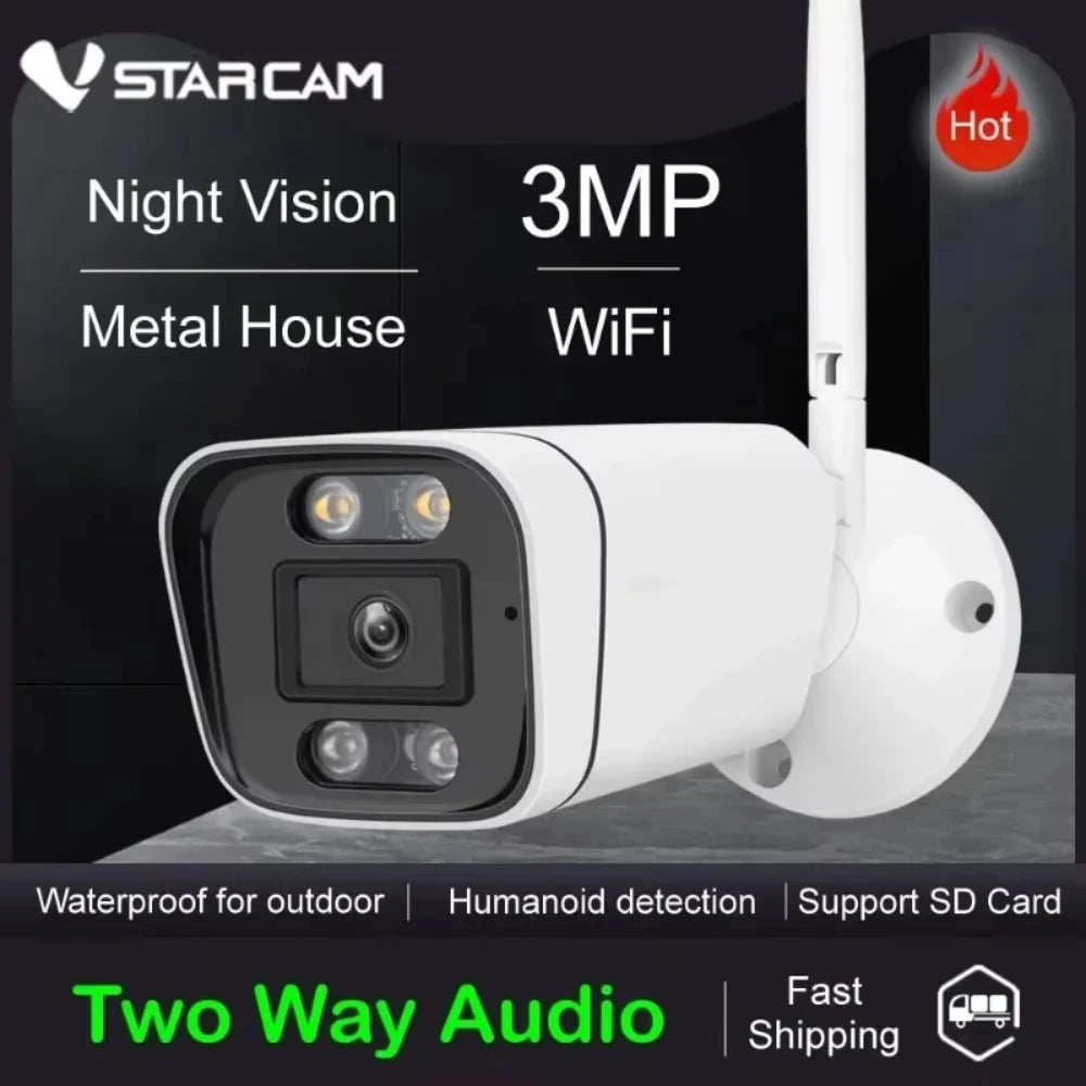Vstarcam 3MP Wireless Outdoor IP Security Camera with Night Vision