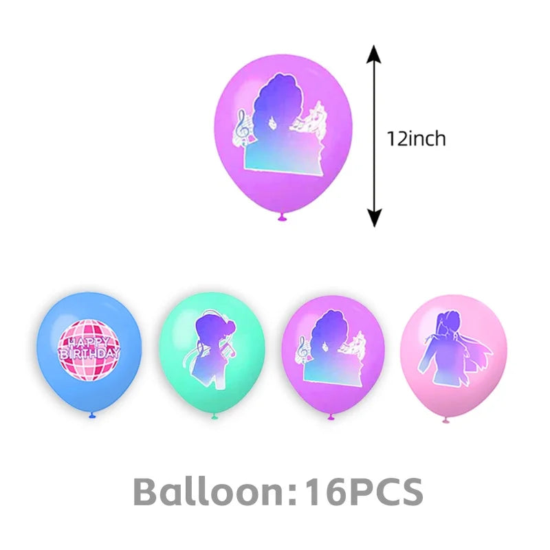 KPOP Pink & Purple Disposable Tableware Set for Birthday Parties
