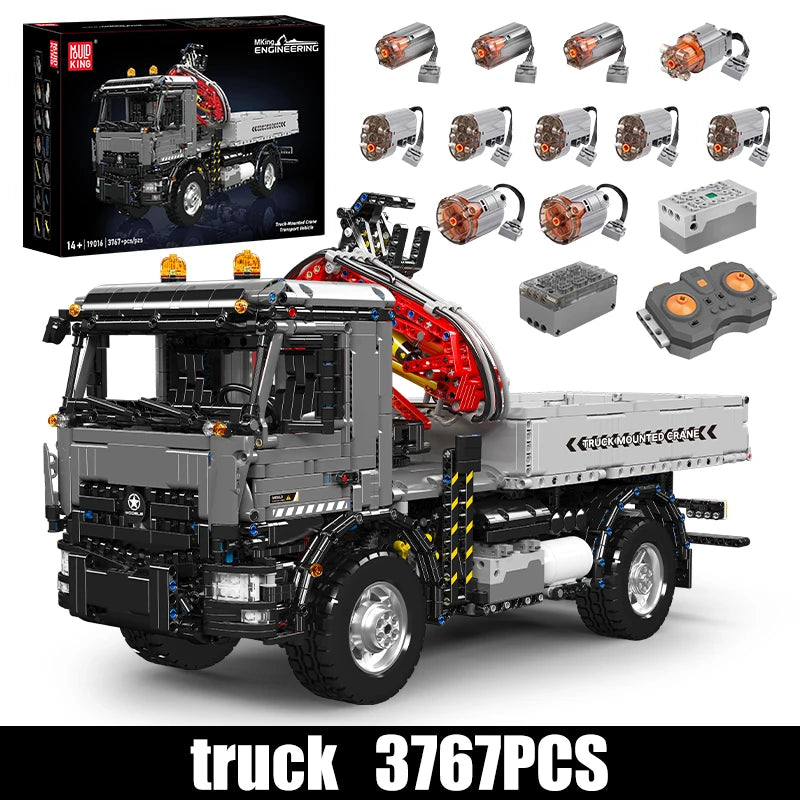 3767-Piece RC Truck Crane Building Block Set - Ultimate Kids Gift