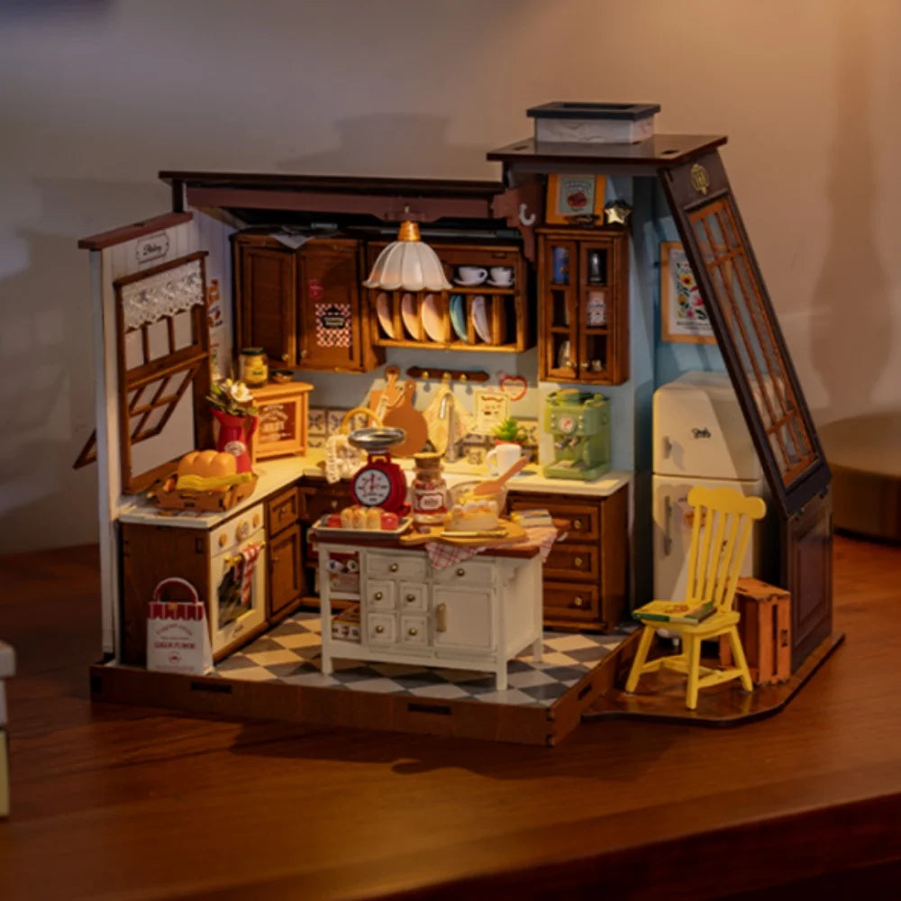 Robotime DIY Miniature Dollhouse Kit - Baking Kitchen Fun