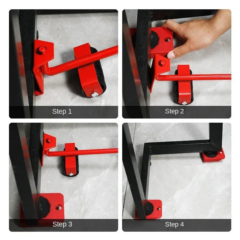 Heavy Duty Furniture Mover Set - 5pcs Roller Sliders for Easy Moving