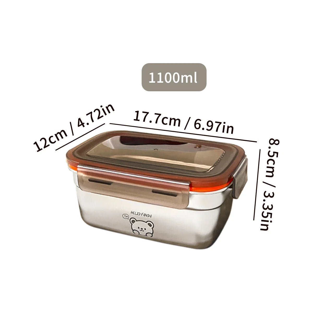 Large Leak-Proof Stainless Steel Food Container