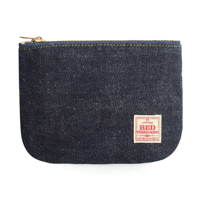 Vintage Denim Coin Pouch - Durable Zipper Storage Bag