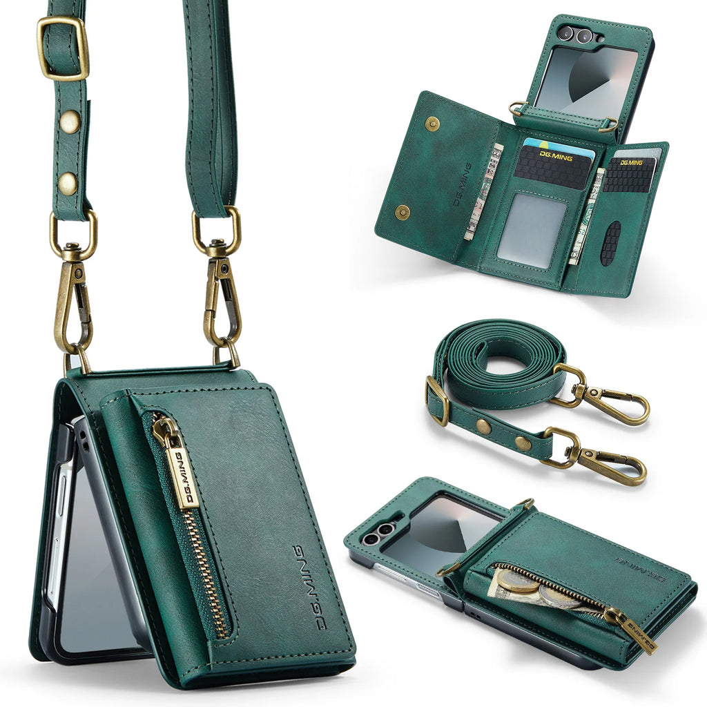 Luxury 2-in-1 Leather Flip Case for Samsung Galaxy Z Flip Series
