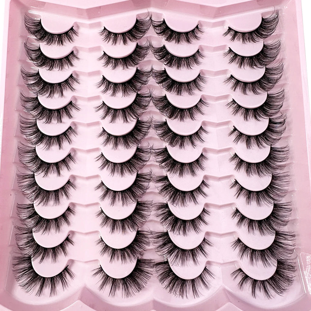 20 Pairs 5D Fluffy D Curl Lashes - Thick & Soft Cat Eye Extensions