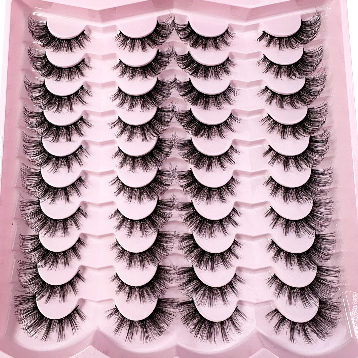 20 Pairs 5D Fluffy D Curl Lashes - Thick & Soft Cat Eye Extensions