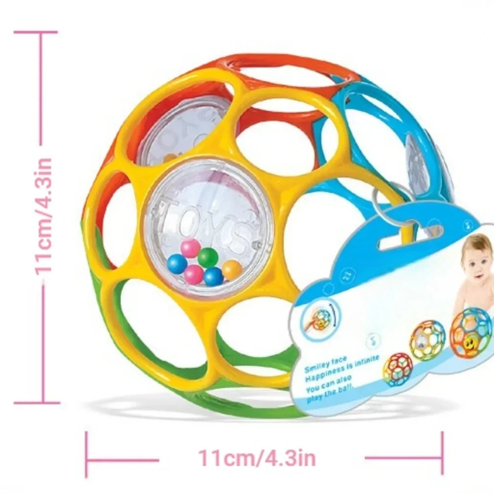 Soft Baby Rattle Ball Toy - Educational Teether for Newborns & Infants