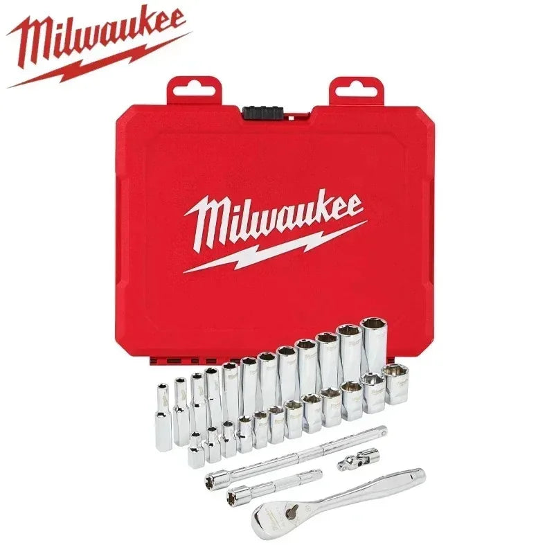Milwaukee 28-Piece Metric 1/4" Ratchet & Socket Set | Durable Accessories
