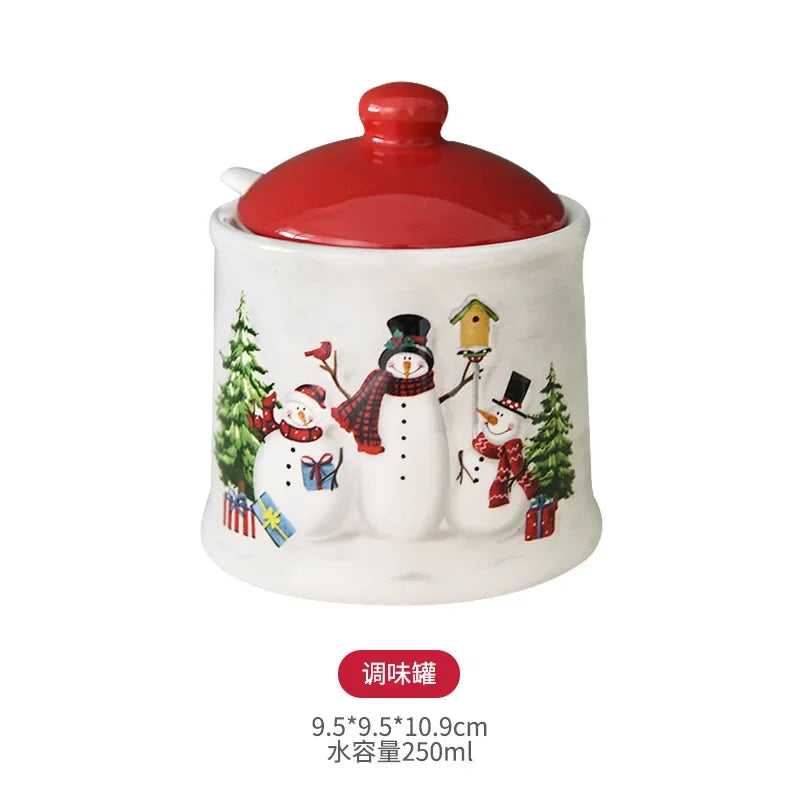 Adorable Christmas Snowman Ceramic Dish Set - Perfect Holiday Decor