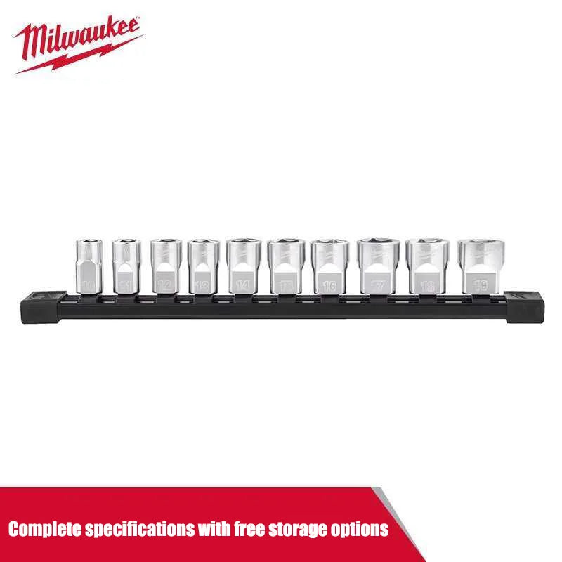 Milwaukee 10-Piece Metric Chrome Plated Socket Set - Impact Wrench Tools