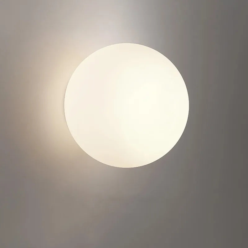 Ivory Minimalist Glass Wall Lamp - G9 Spherical Night Light