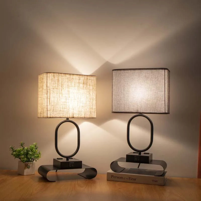 Modern Touch-Control Desk Lamp with Dual USB Charging Ports