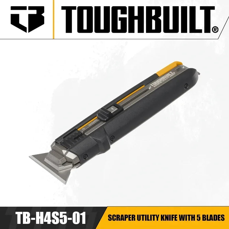 ToughBuilt 2-in-1 Utility Knife & Scraper with 5 Blades
