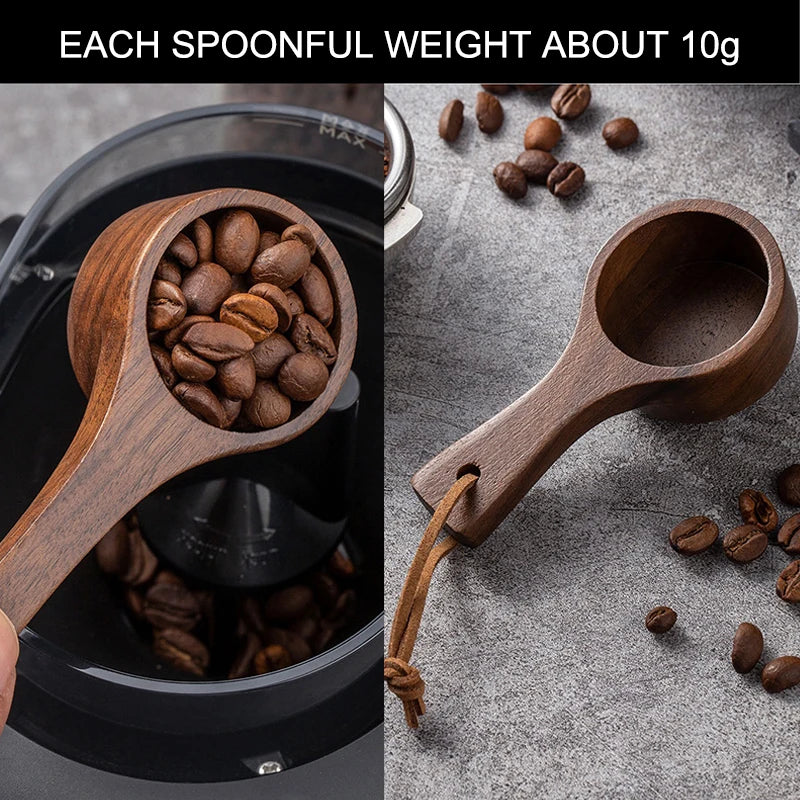 FLYMUYU Wooden Coffee Bean Dosing Cup & Spray Bottle Barista Set