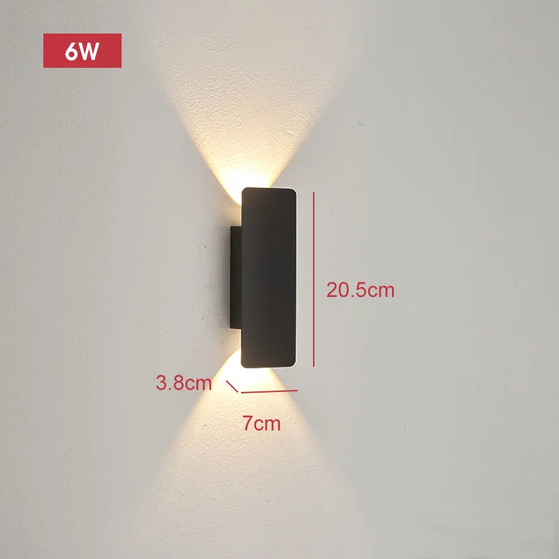 18W Waterproof LED Outdoor Wall Lamp - Modern Aluminum Fixture