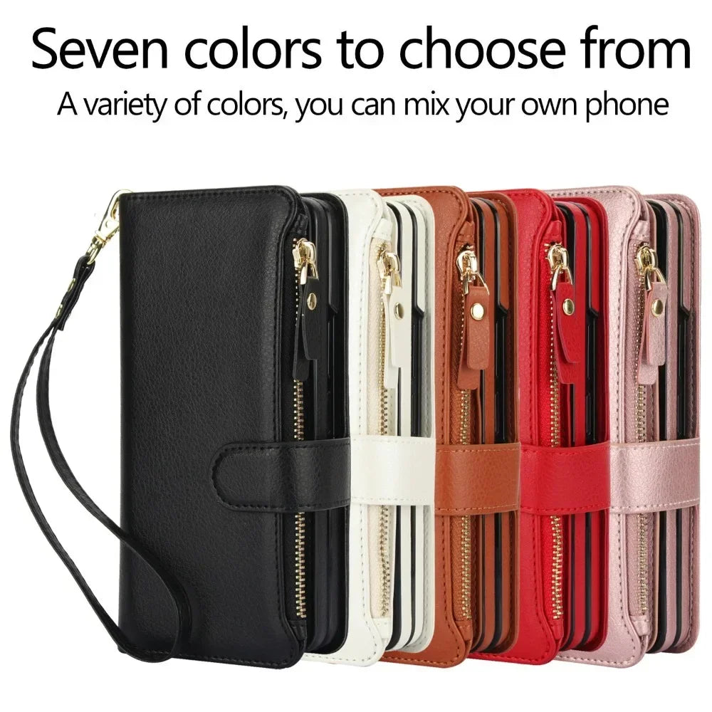 Premium Crossbody Leather Phone Case for Samsung Galaxy Z Fold 3-7