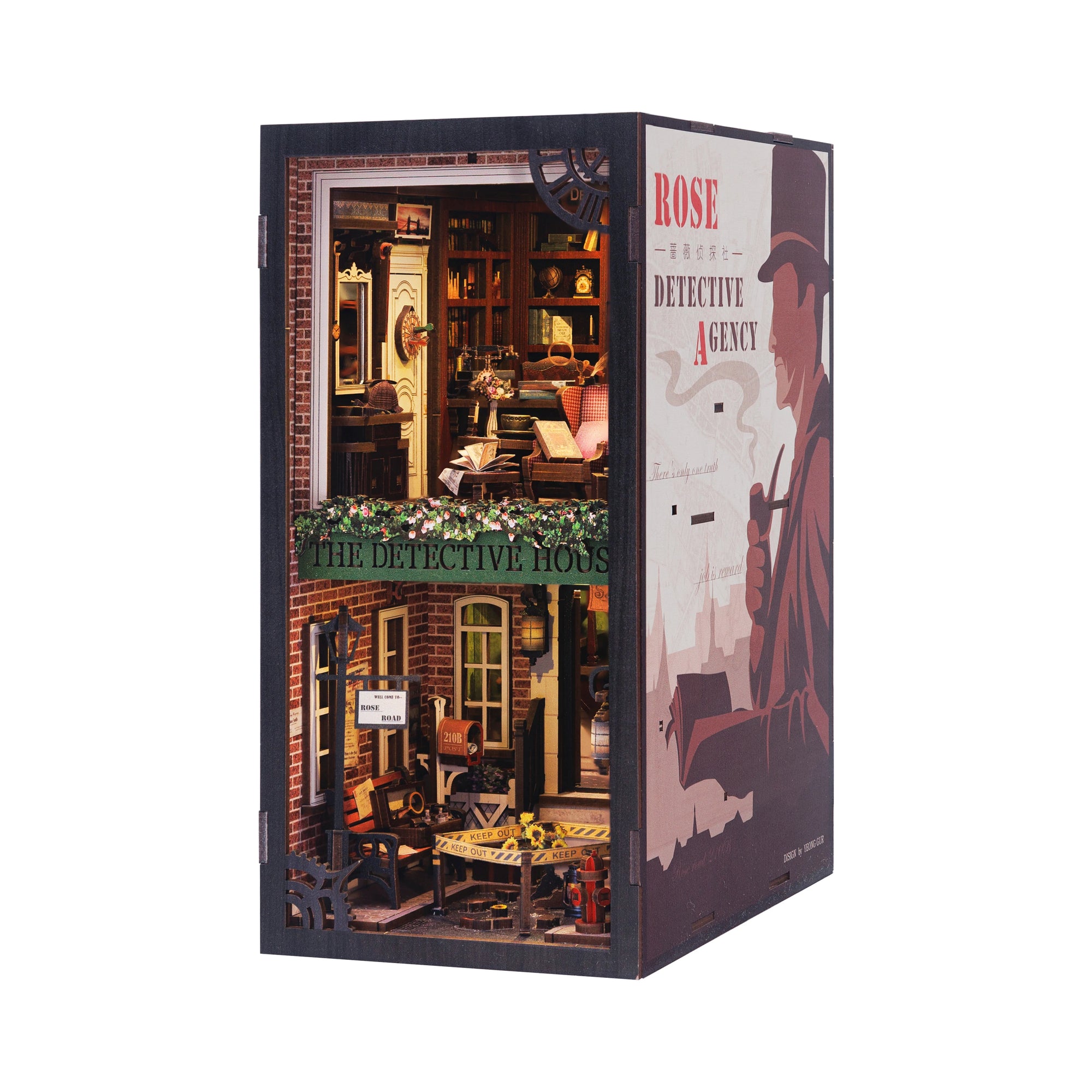 CUTEBEE DIY Book Nook 3D Puzzle Miniature with LED & Dust Cover